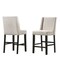 Contemporary Home Living Set of 2 Beige and Brown Upholstered Counter Stools 41.5"